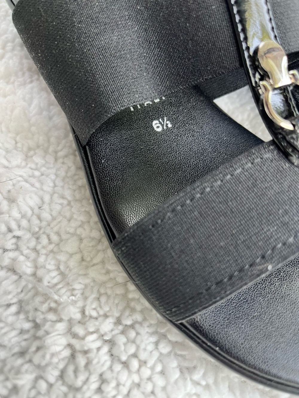 Women’s Black Slide In Sandal Size 6.5 Italian Shoemakers Summer Casual-Dressy - Picture 7 of 10